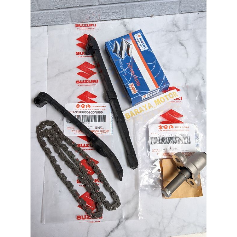 Rantai keteng+Karet Tensioner+Tonjokan Shogun 110 R New, Shogun 110 Kebo Asli