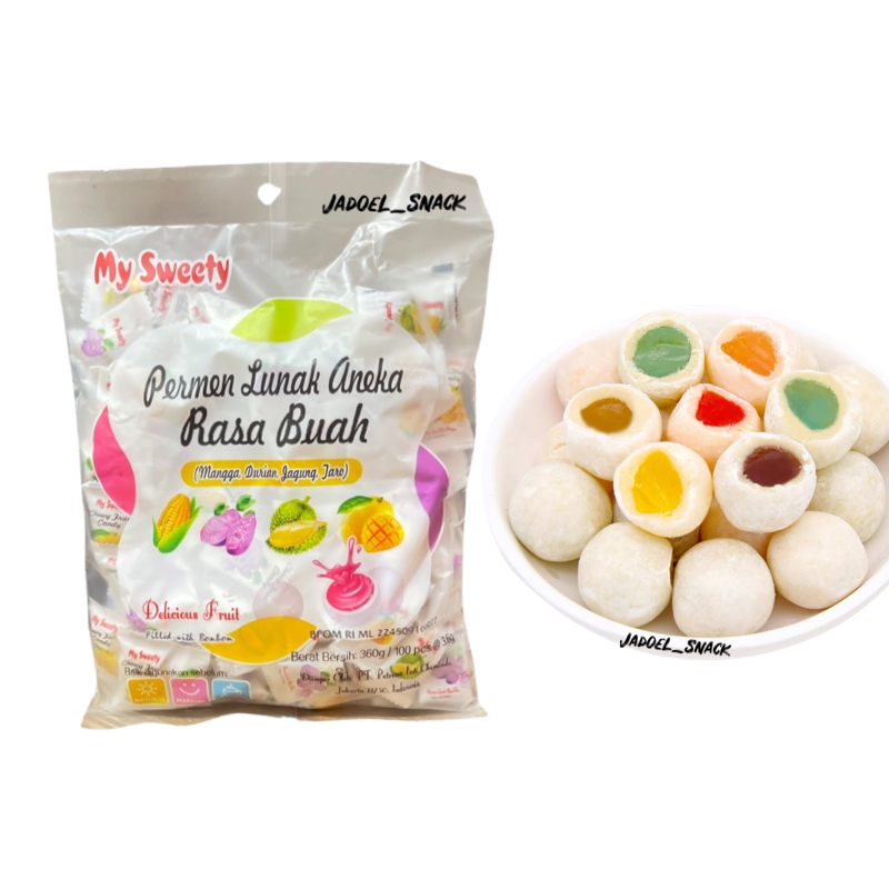 

GROSIR - Permen Filled Fruit Lunak 100 X 3.6 Gr Sweety Rasa Buah Buahan by Jadoel_Snack