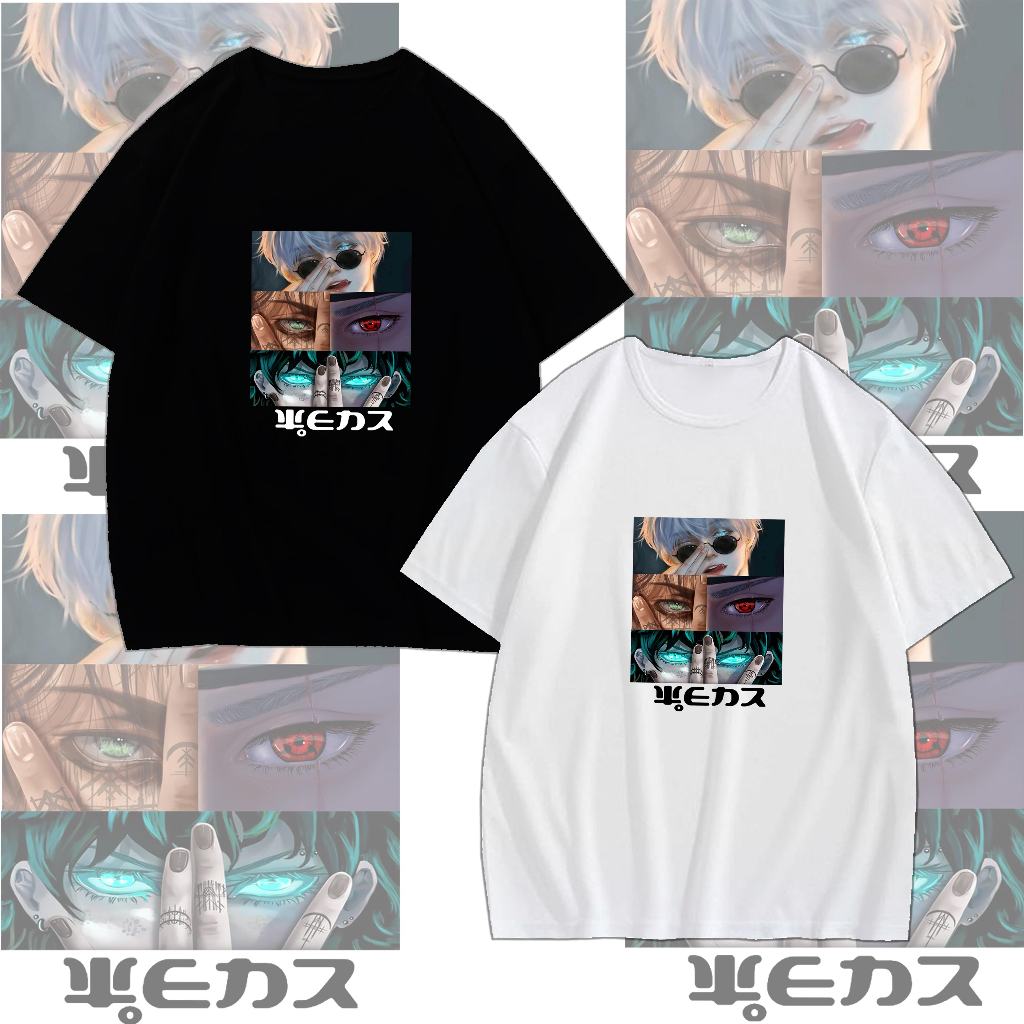 kaos distro pria & wanita atasan anime wibu gojo x wenz streetwear anime japan