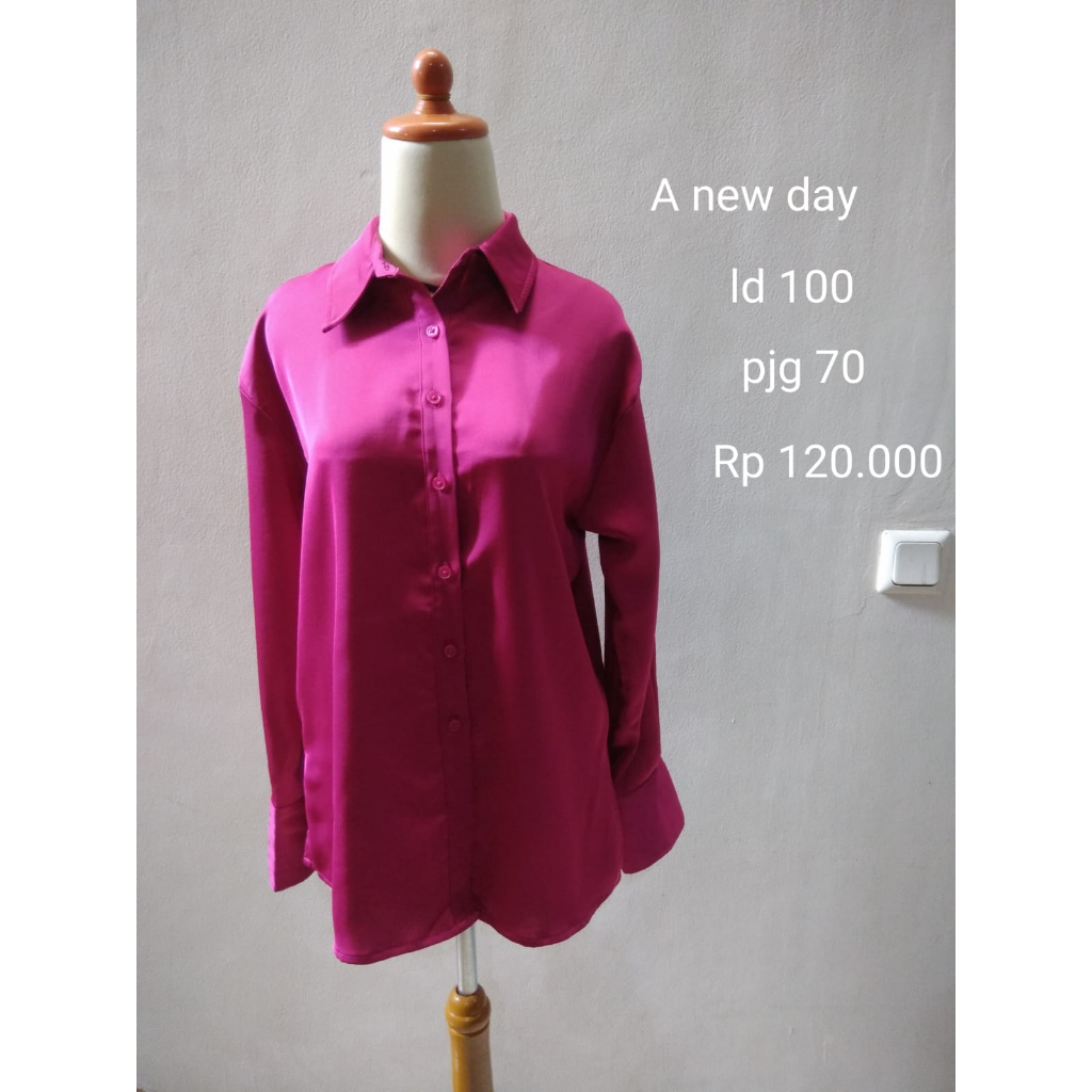 A New Day Atasan Blouse Wanita Pink Fuschia Fanta Barbie