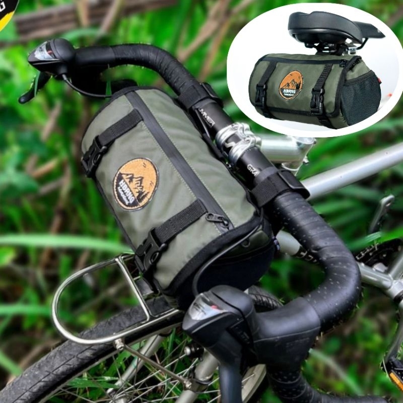 Tubular Handlebar Bag dan Saddle bag Sepeda - Tas Setang Sepeda Lipat MTB gravel Roadbike