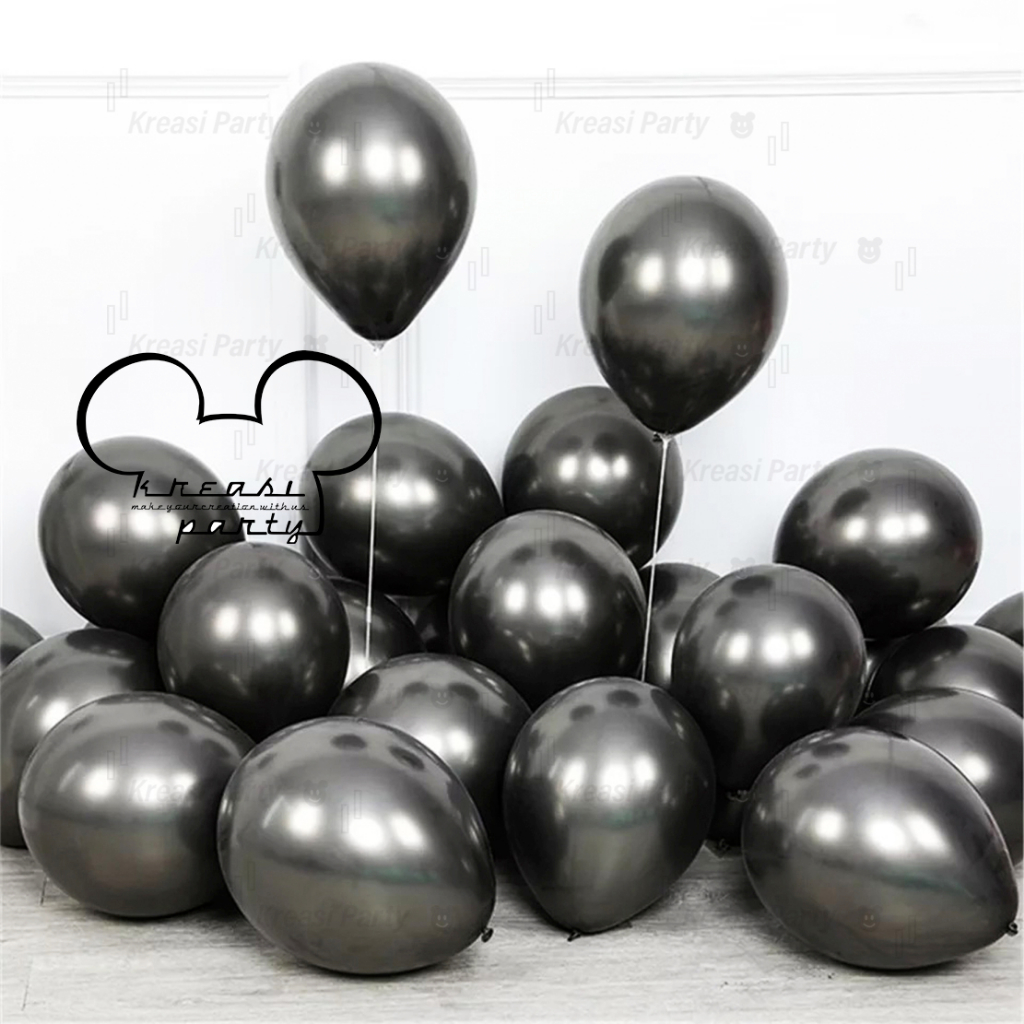 ECER Balon Latex Chrome Hitam / Balon Metalik Chrome / Ballon Chrome Black