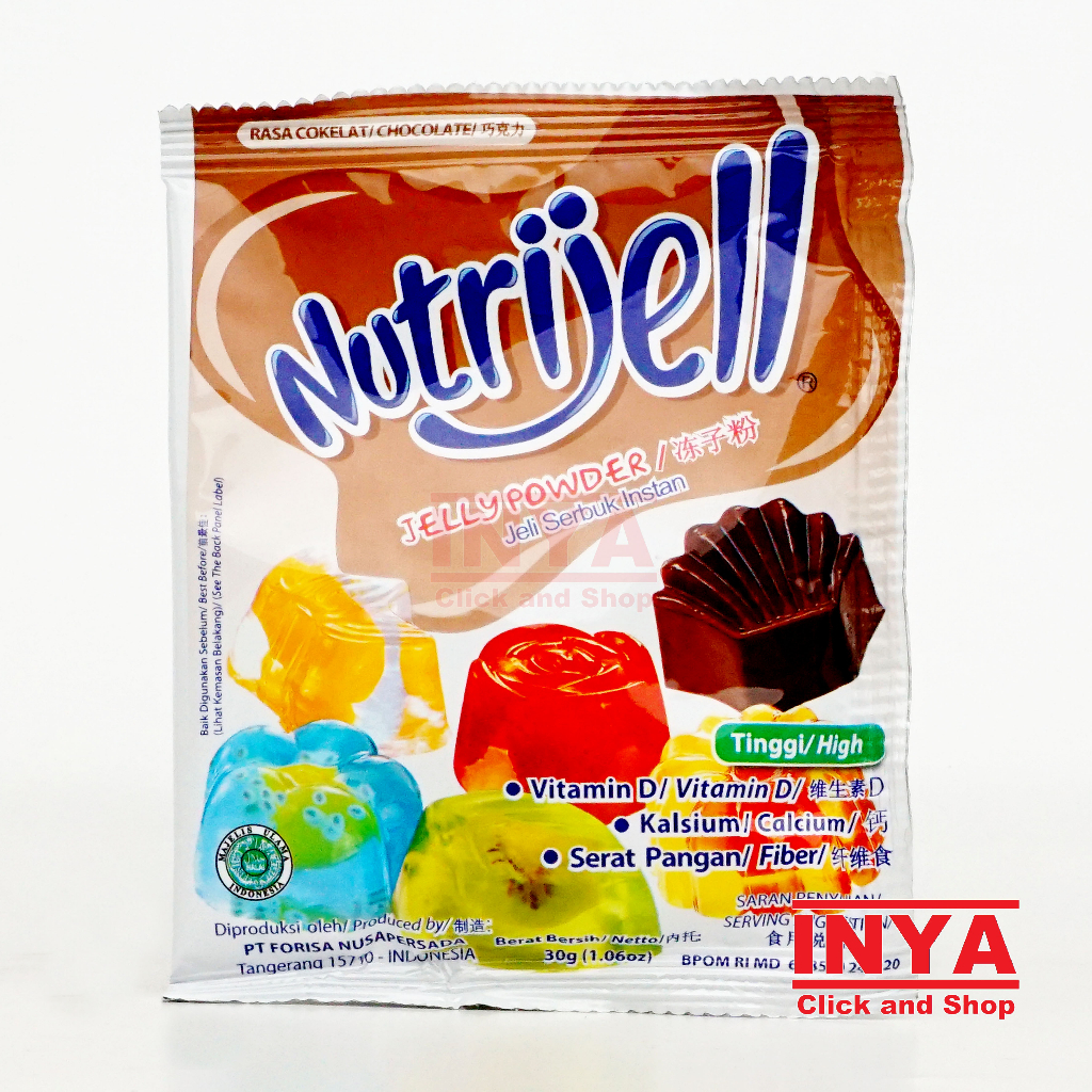 

Nutrijell Jelly Powder Chocolate 30gr Sachet - Jeli Serbuk Instan Rasa Coklat