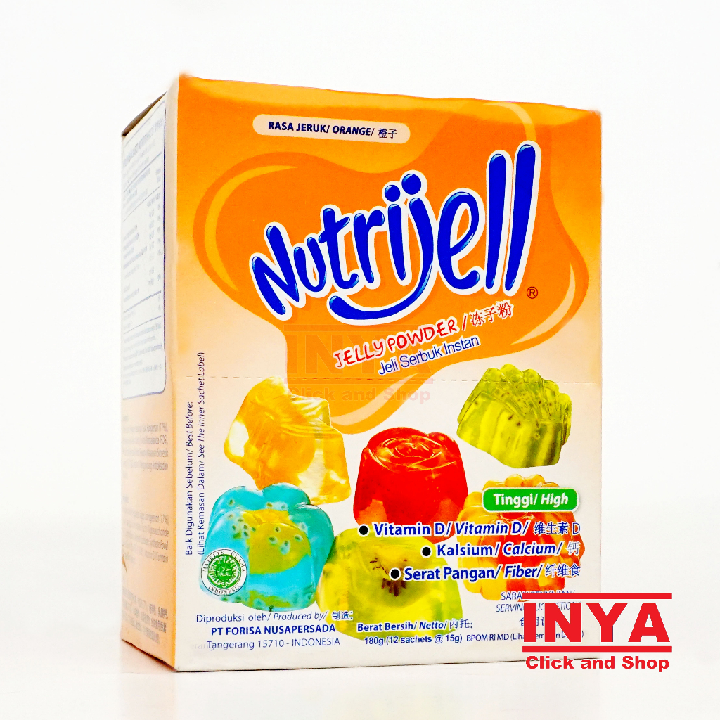 

Nutrijell Jelly Powder Orange 12x15gr Box - Jeli Serbuk Instan Rasa Jeruk