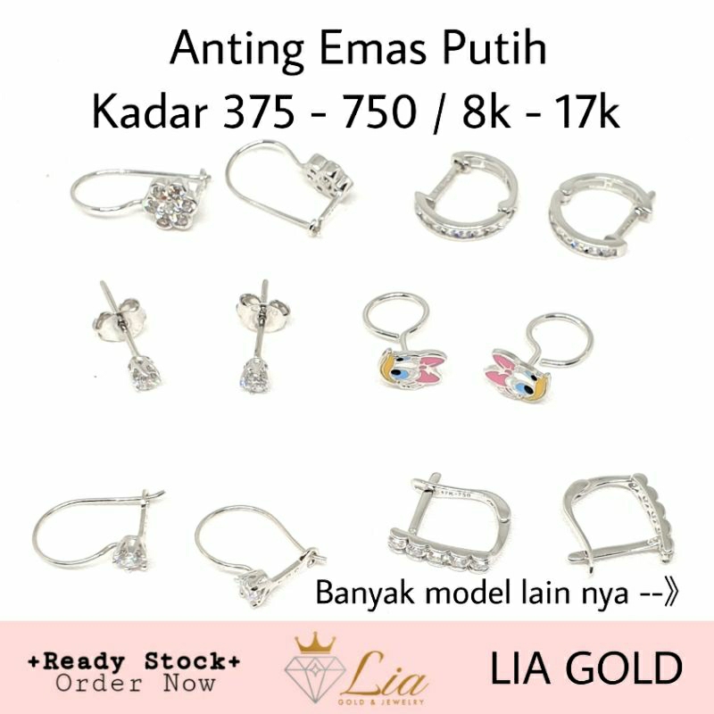 Anting EMAS PUTIH ASLI 375 & 750 ( TOKO MAS LIA GOLD BEKASI)