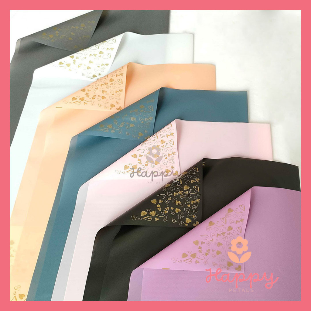 

Flower Wrapping Love Frame Korean Cellophane Waterproof Kertas Buket Bunga Florsit Wrap