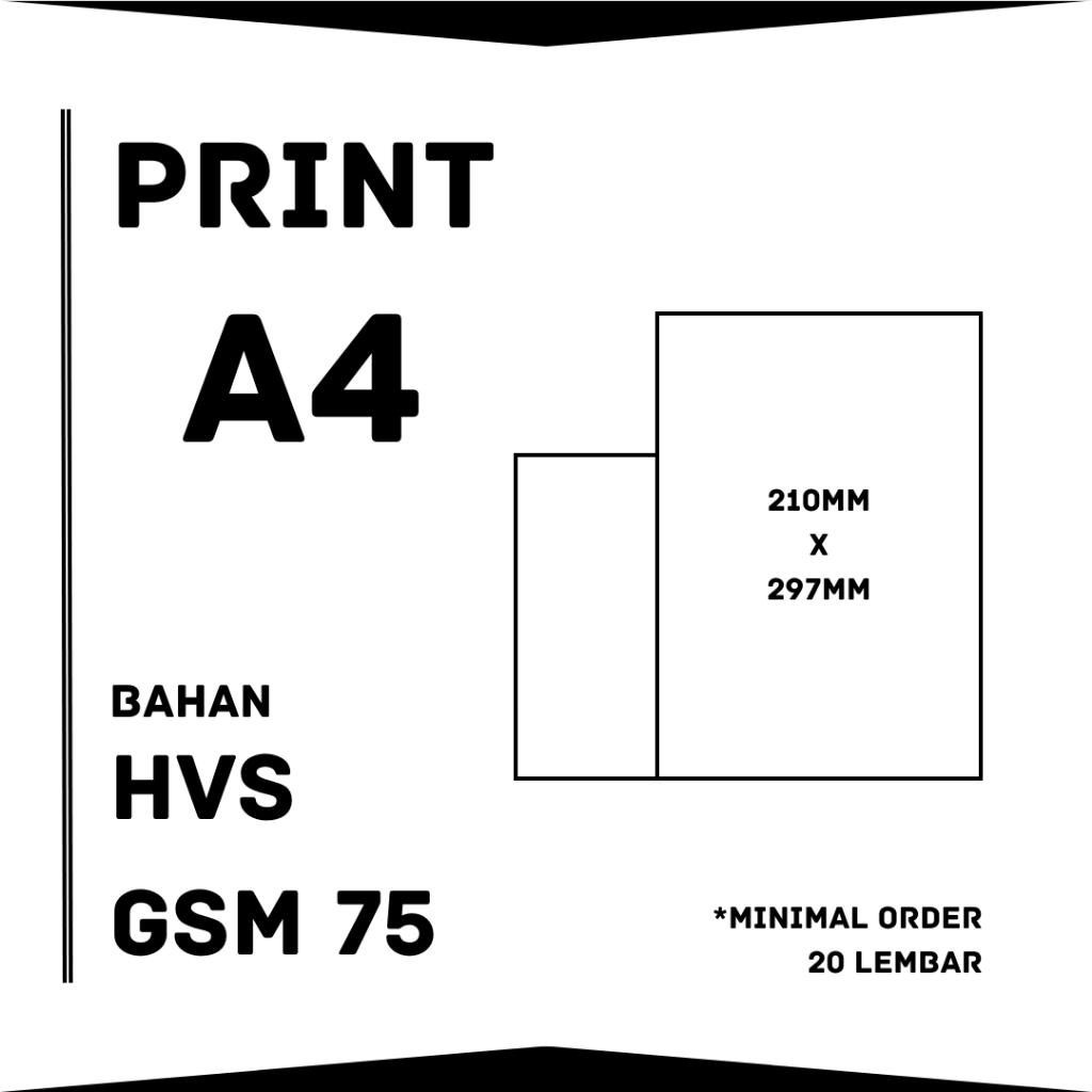 

PRINT A4 || Kertas HVS 75 gsm | Hitam/Putih Warna | 1 Sisi 2 Sisi | Bandung