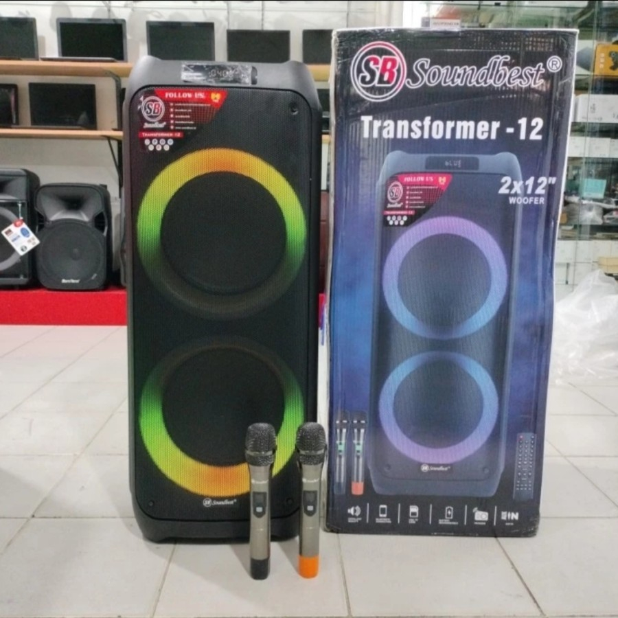 SPEAKER AKTIF 12 INCH DOUBLE SOUNDBEST TRANSFORMER 12 USB BLUETOOTH