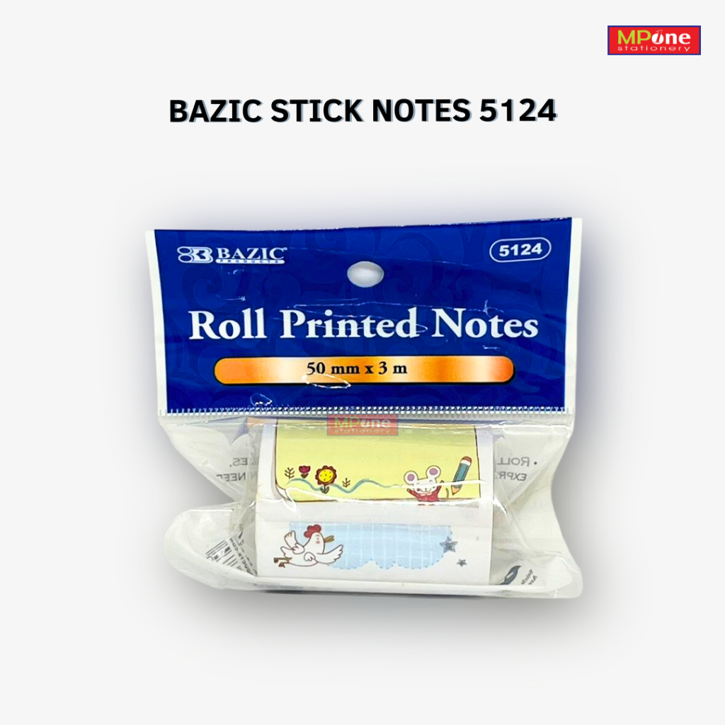 

Stick Note Bazic Roll Sticky Notes Motif Bazic 5124 '50mmx3m'