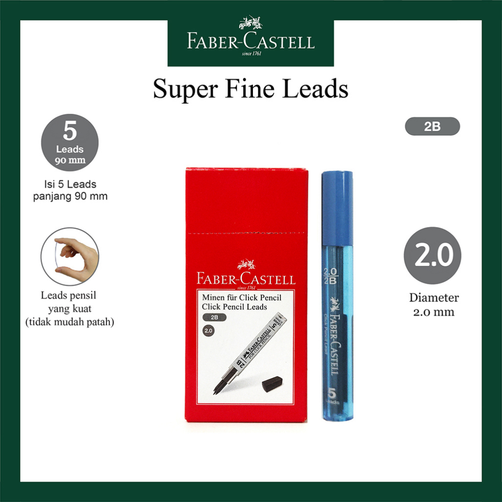 

RB Refill Isi Pensil Mekanik 2B Lead Faber Castell 2.0 mm Per Box