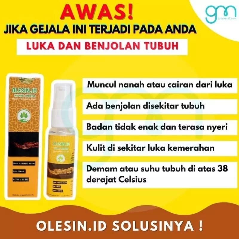 OLESIN ID MINYAK GINGSENG OLESIN ID BPOM ORIGINAL OBAT BENJOLAN KELENJAR GETAH BENING 100% ORIGINAL
