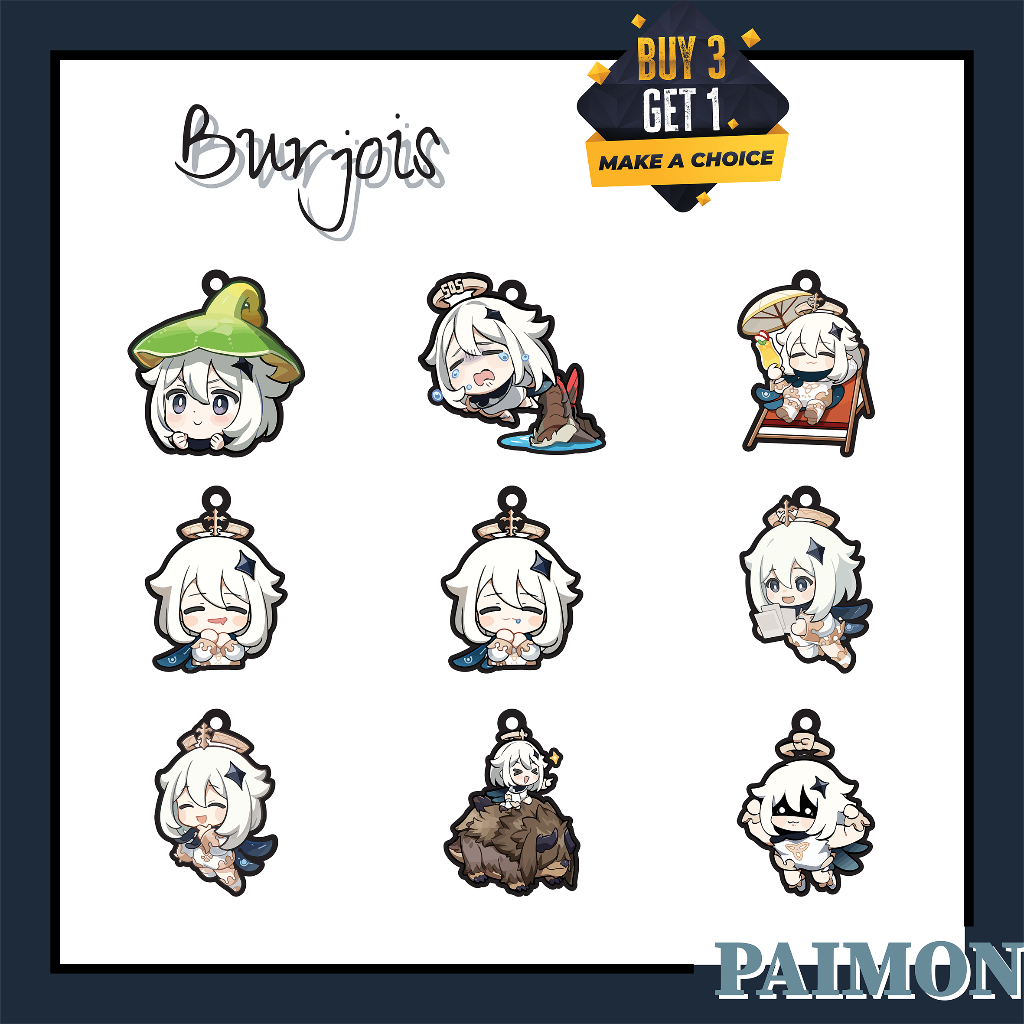 BURJOIS Mini Paimon Character | Genshin Impact Merchandise | Gantungan Kunci Genshin Impact Versi Mi