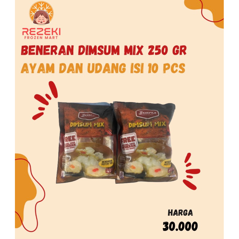 

Beneran Dimsum Mix 250 Gr | Siomay Ayam Dan Udang Isi 10 Pcs | Frozen Food Murah