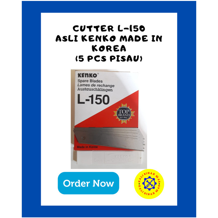 

1 PACK ISI 5 REFILL PISAU CUTTER L-150 KENKO ASLI MADE IN KOREA