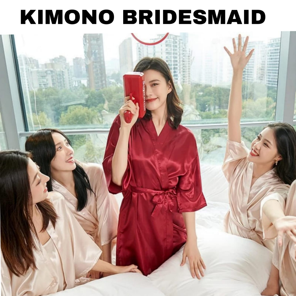 Ay00 Dtree . Gaun Kimono Jumbo Bridesmaid Wedding Bordir Bridesmaid dan Polos / Gaun kimono Bridal