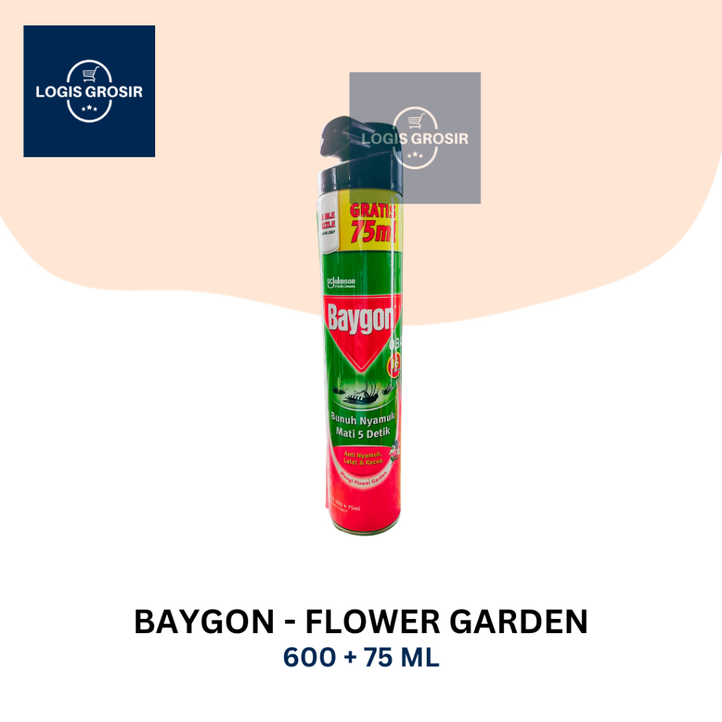 Baygon Semprot Botol 600 ml 75 ml Wangi Flower Garden Grosir Murah