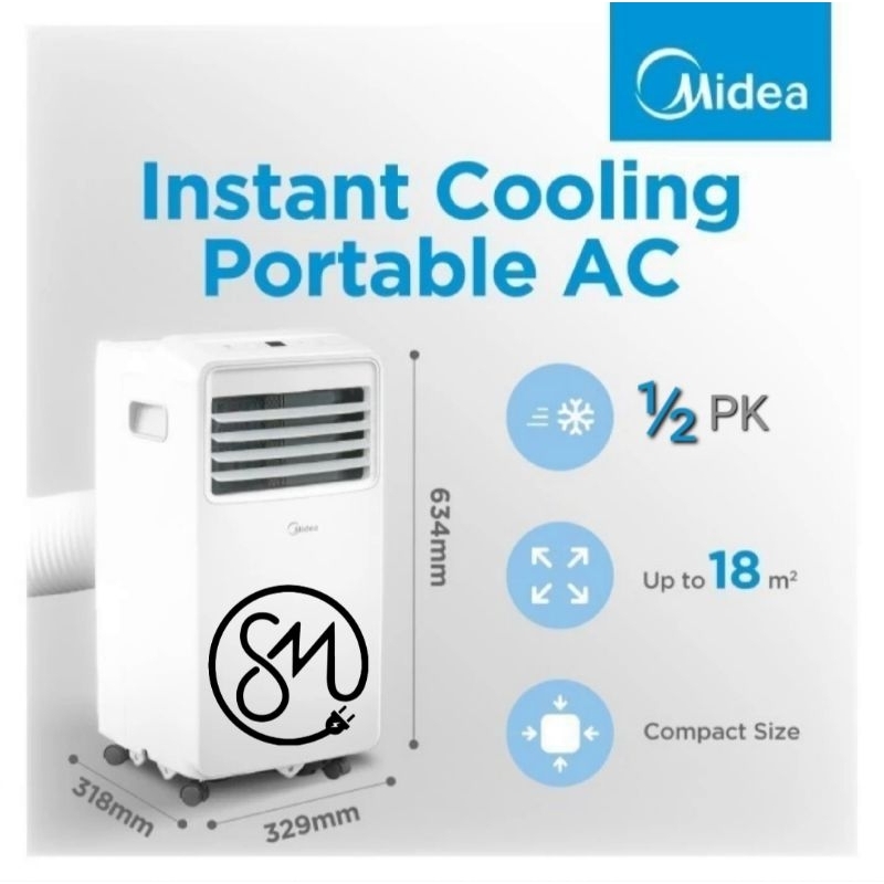 AC Portable Midea 1/2 pk MPHA-05CRN7 MPHA05CRN7 0.5 560 watt