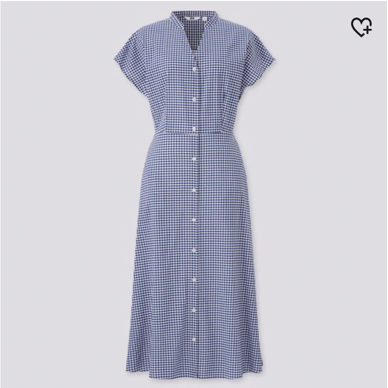 preloved uniqlo rayon lawn short sleeve flare dress