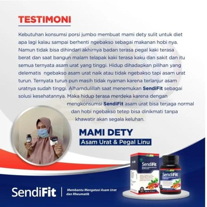 Kaka Herbal - SendiFit Kapsul Untuk Kesehatan Tulang Dan Sendi Obat Asam Urat Dan Rematik Sakit Lutut Nyeri Tumit Jari Tangan Kaku Tremor Syaraf Kejepit Asli 100% BPOM & HALAL MUI Isi 50 Kapsul-2