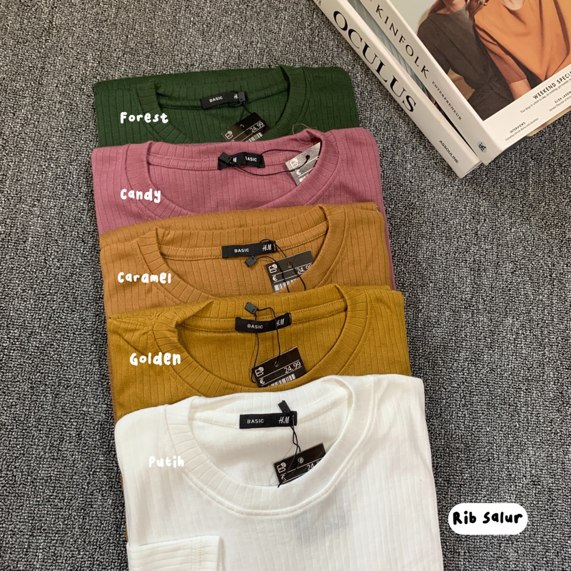 dwistuff Basic tee Kaos Lengan Panjang Polos Rib Waffle