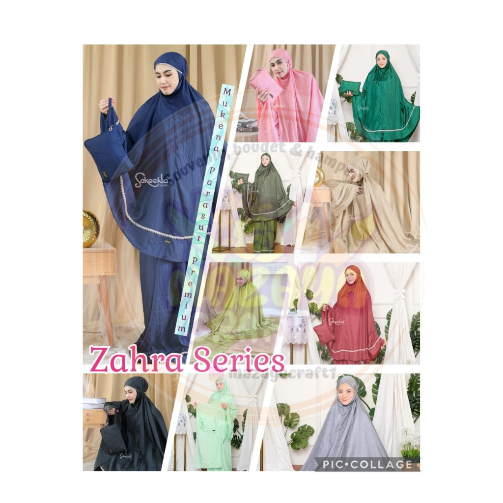 SAKEENA Mukena Zahra Series Parasut Travel set Sajadah/Mukena Parasut Premium Dewasa