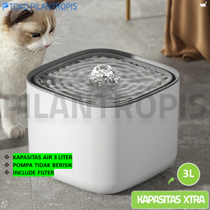 Water Fountain Kucing 3L Dispenser Minum Kucing Otomatis Pet Fountain  Tempat Minum Kucing Otomatis