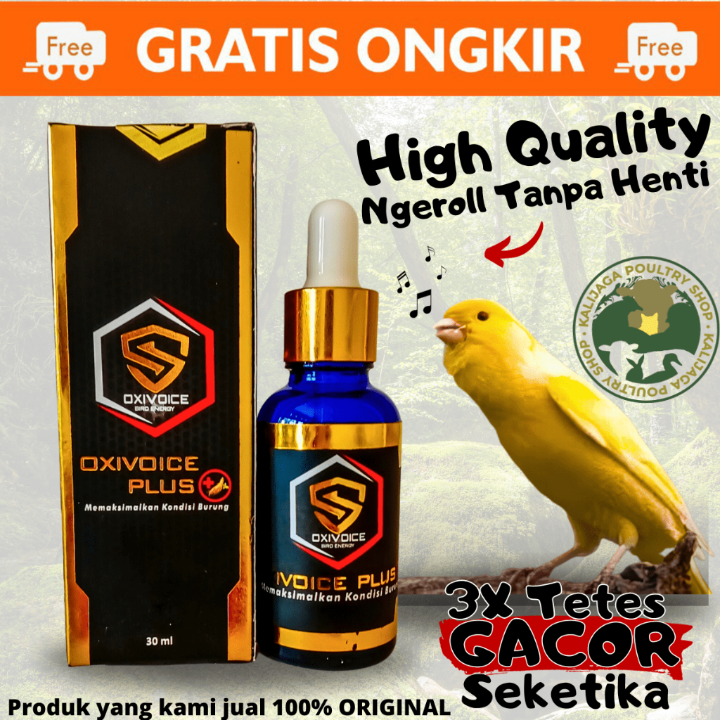 OXIVOICE OXYVOICE OXIVOICE PLUS ORIGINAL VITAMIN OBAT BURUNG KENARI INSTAN GACOR VITAMIN DOPING CAIR