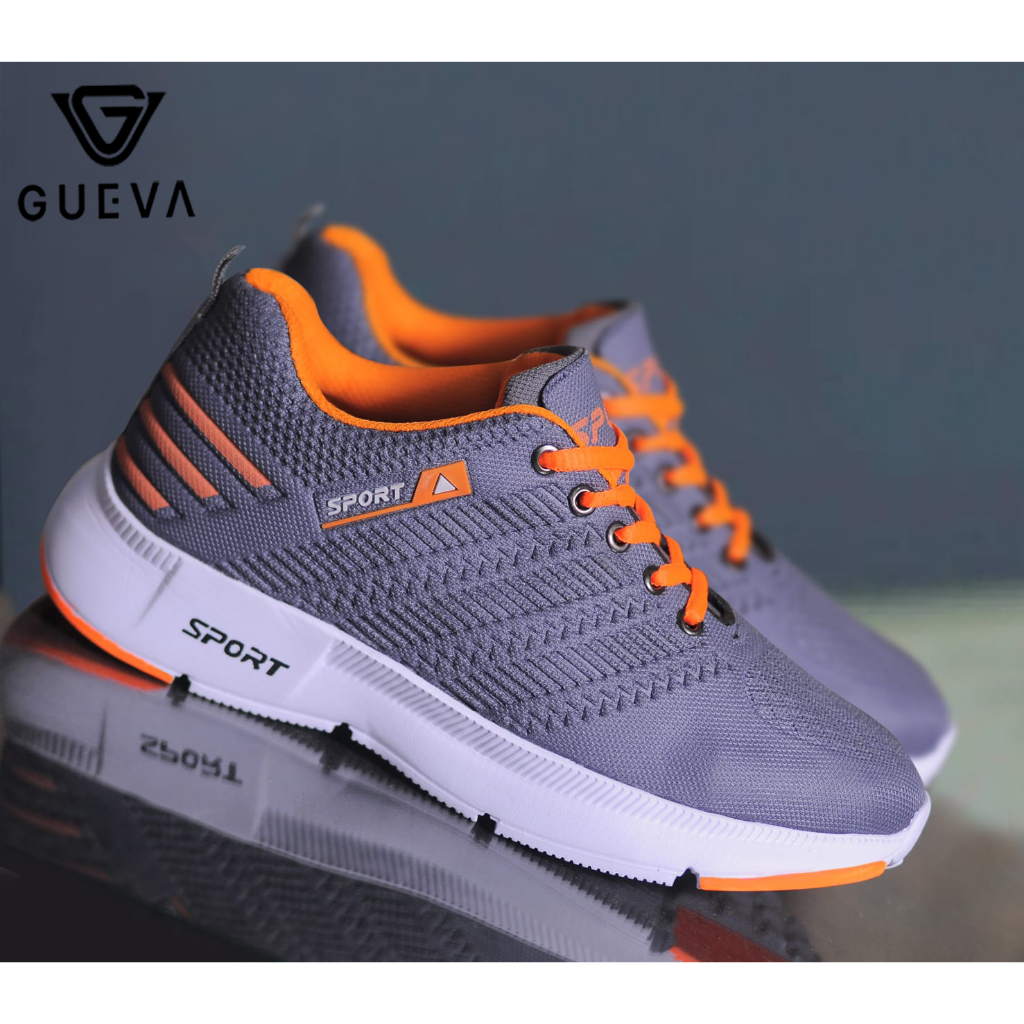 	 Sepatu Sneakers Olahraga Ringan Nyaman Sport Line Pria Wanita Hak Datar casual hitam Shoes Running Merah Kasual Snekers	