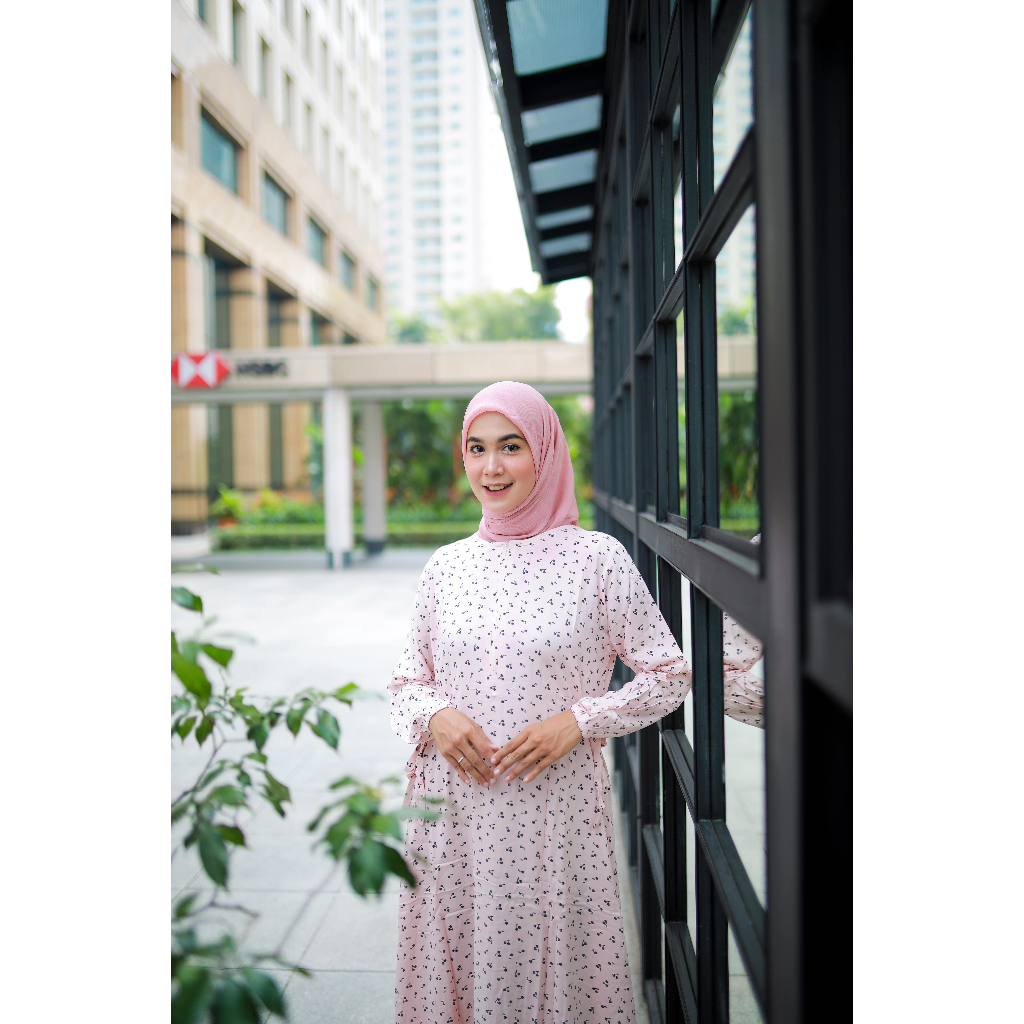 Gamis Motif Cherry| Gamis Wanita| Gamis Rayon| Rayon Motif by Umma Muslim Fashion