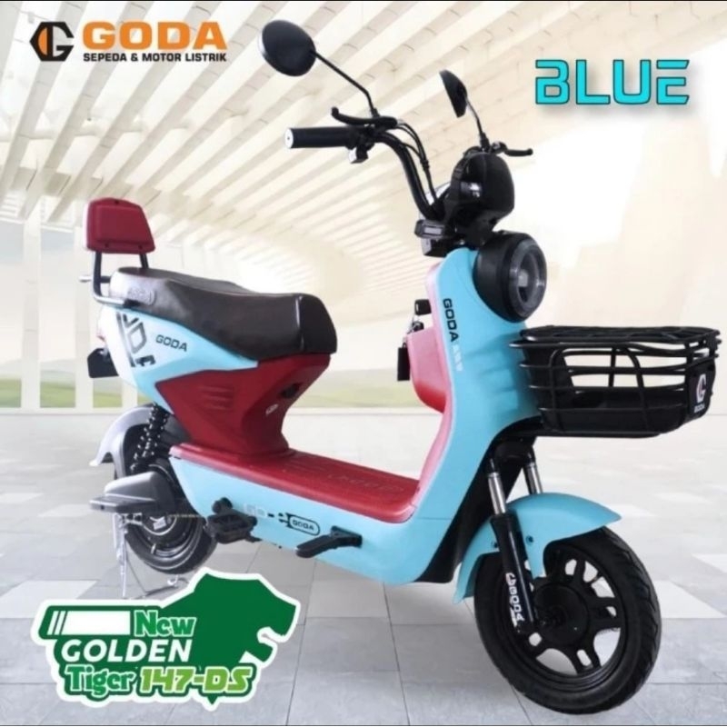 Sepeda Listrik Goda Tiger 146DS 146 DS Baterai Aki 48V Kunci Remote