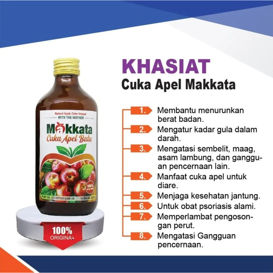 

Cuka Apel makkata 330 ml dan cuka Apel Nutri great Orginal 300ml