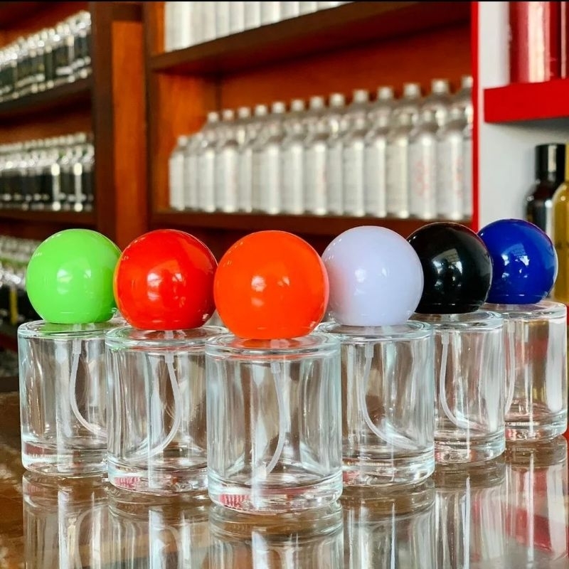 [ PER LUSIN ] Botol Parfum Bola-Bola Warna 30ml Drat Botol Kosong Botol Viral Botol Unik Botol Murah