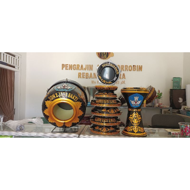 Full set Ukir  Alat Hadroh Rebana Jepara Berkualitas