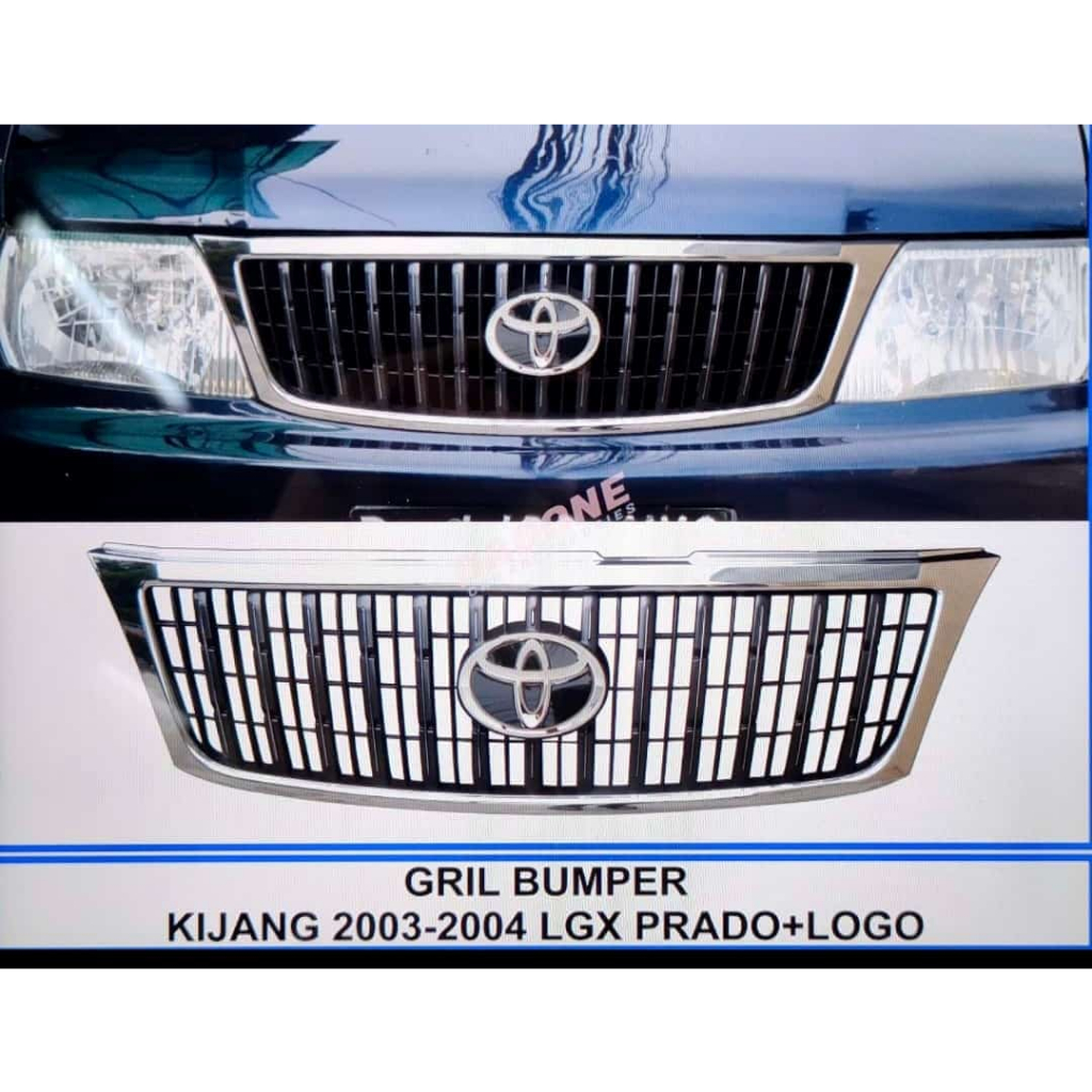 Grill depan mobil kijang 2003-2004 LGX PRADO + LOGO full chrome
