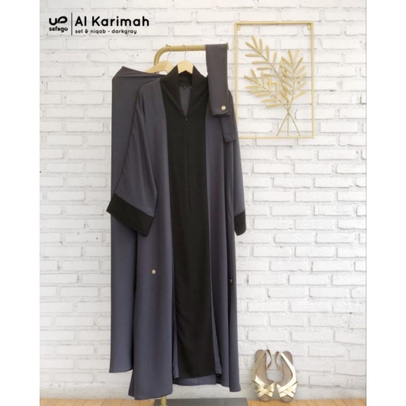 Al Karimah Set Gamis [Darkgrey] by safago Shafa Jilbab