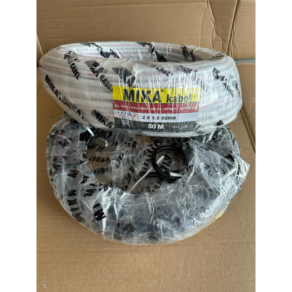 KABEL LISTRIK NYMHY NYYHY MIKA 2X1.5MM 2X1,5 SERABUT SNI PER 1ROLL 50M