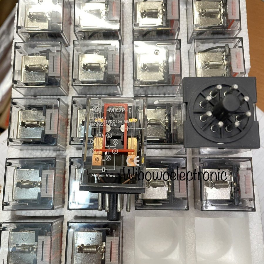 Relay mk2p 220v ac 8pin bulat relay 8pin bulat 220volt ac AA - ISI 10 PCS