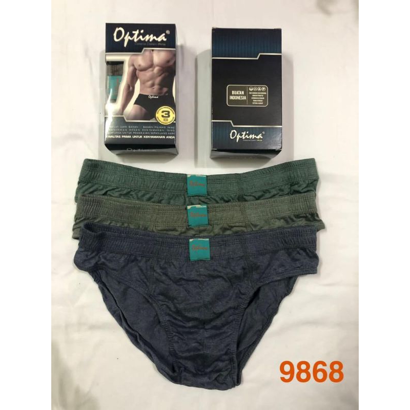 CD / Celana Dalam Pria Optima 9868 Jumbo XXL/2L XXXL/3L XXXXL/4L [3pcs]