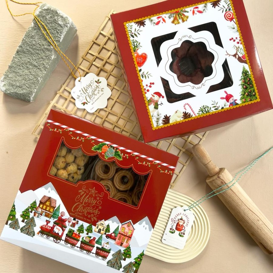 

Box Dus Kotak Packaging Kue Cookies Hampers / Gift Natal - 25 x 25 x 5 Cm
