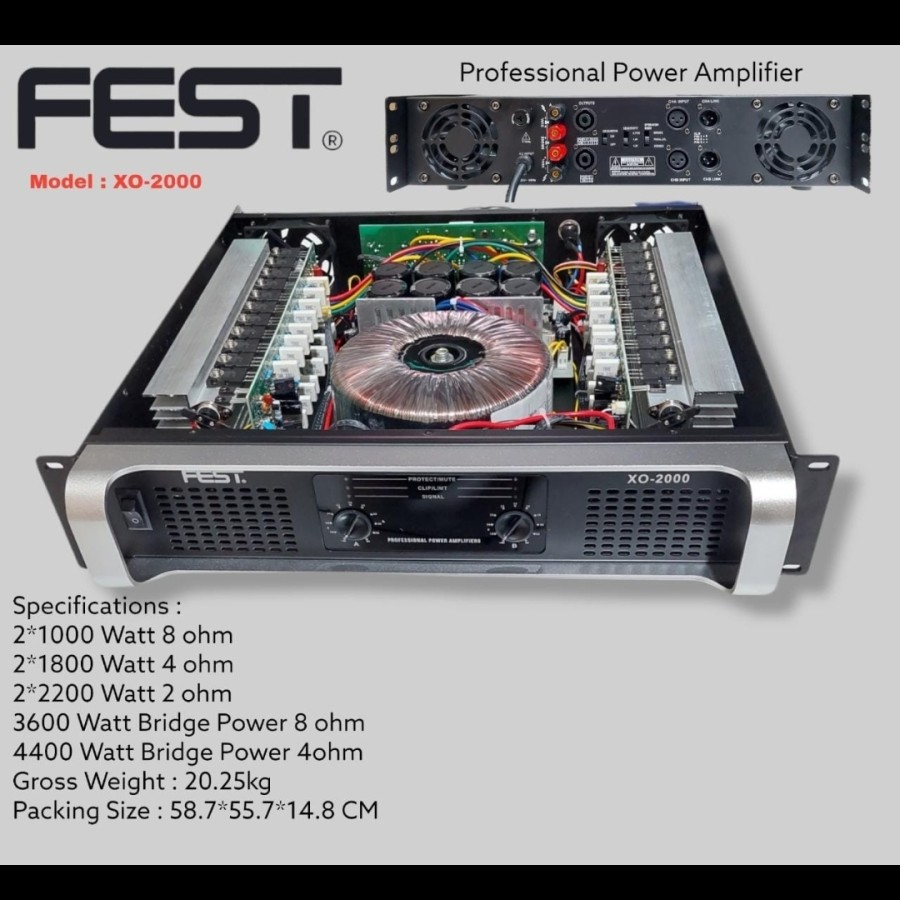 Power Amplifier Fest XO 2000 4400 Watt
