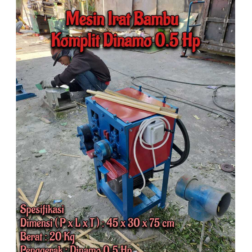 Mesin Irat Bambu Komplit Dinamo 0.5 Hp