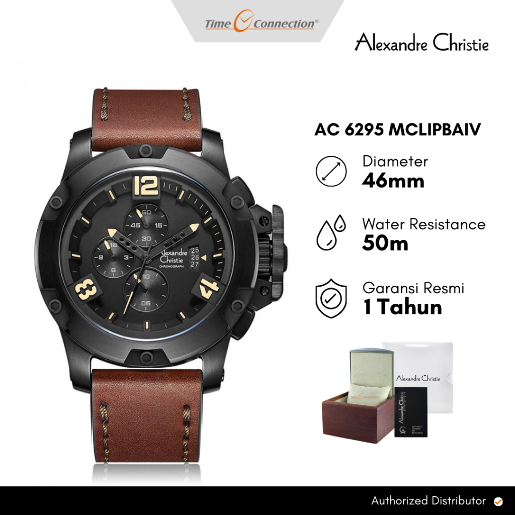 Alexandre Christie AC 6295 MCLIPBAIV Original / Jam Tangan Pria Analog Kulit