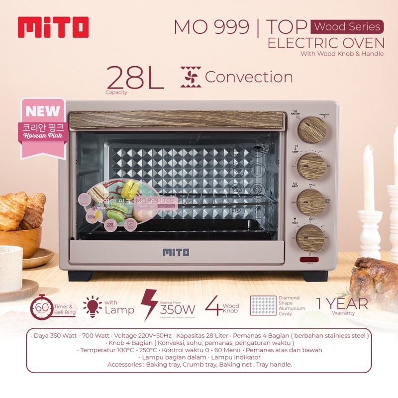 OVEN LISTRIK MITO MO 999 KAPASITAS 28 LITER