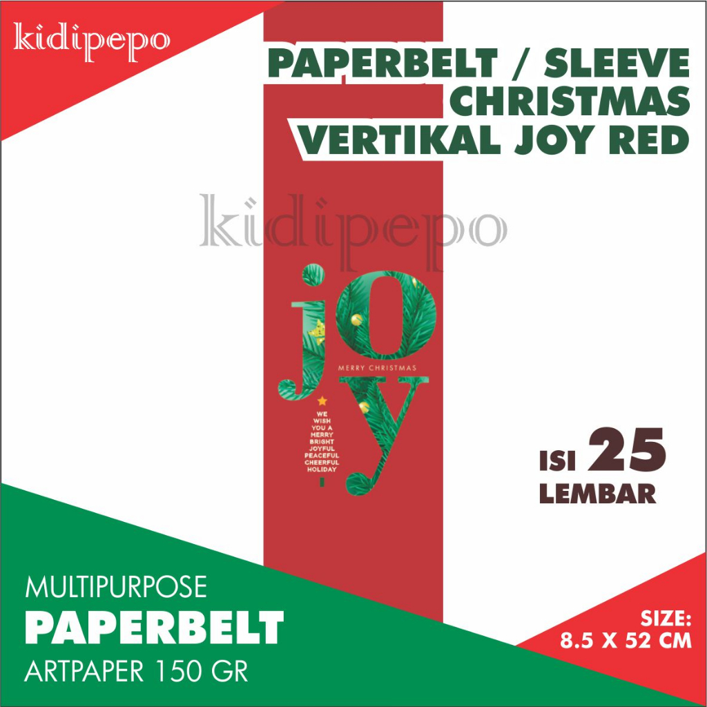 

PAPERBELT / BAN KUE NATAL / CHRISTMAS VERTIKAL RED JOY – ISI 25 LEMBAR