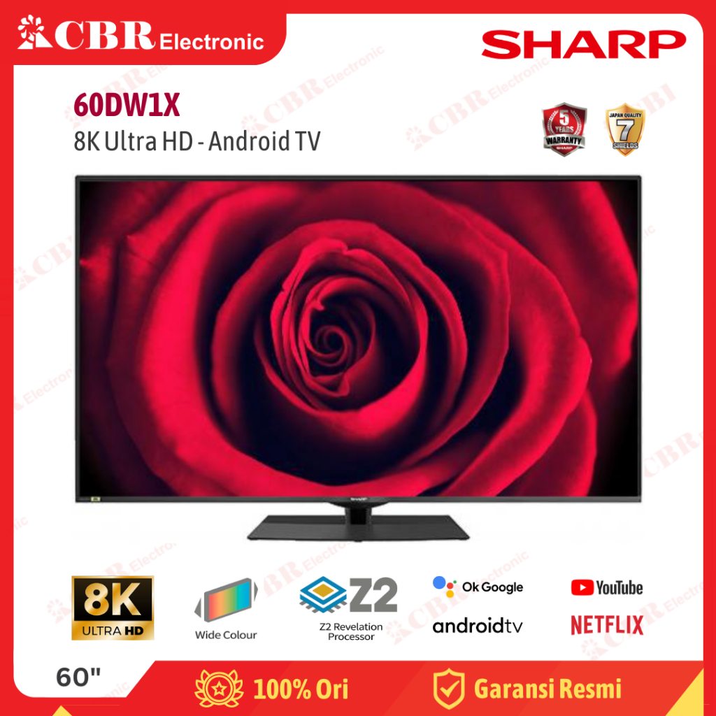 TV SHARP 60 Inch LED 60DW1X (8K UHD-Android TV)