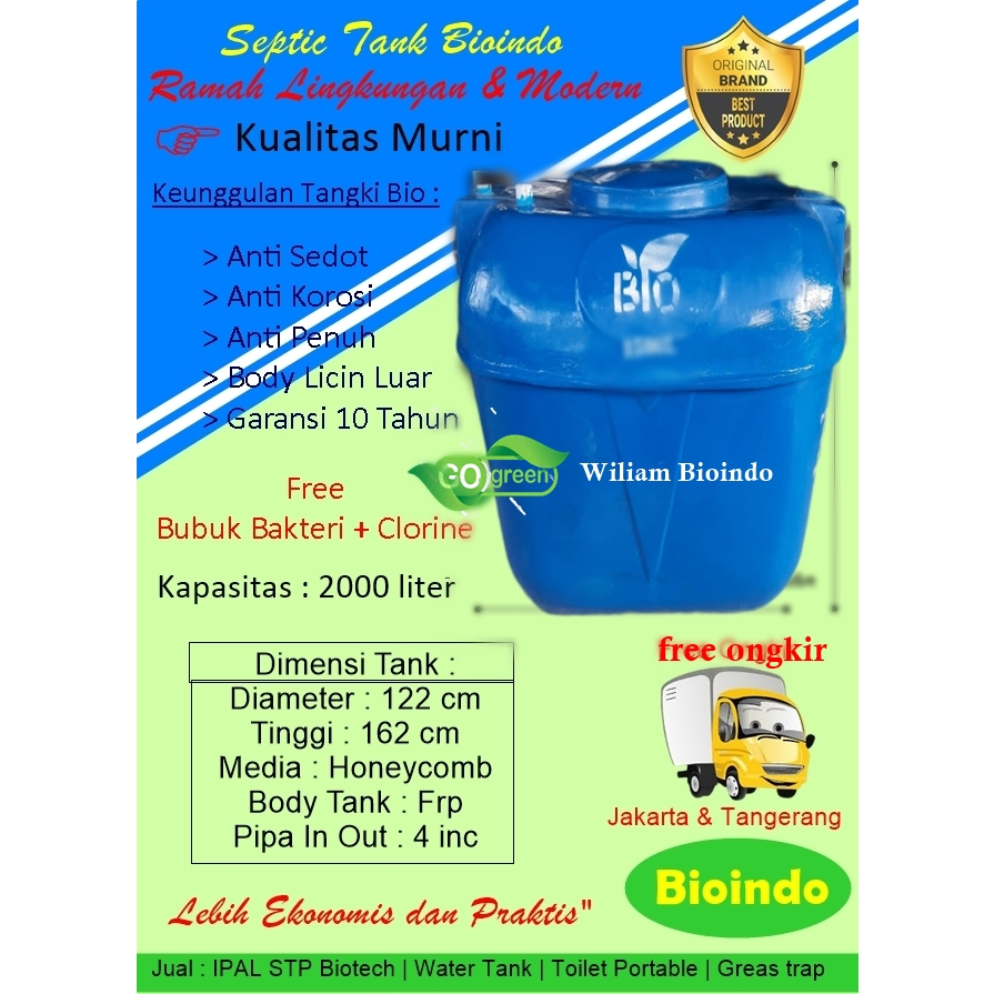 septic tank bioindo 2000 liter, septic tank biotech, biofil septic tank