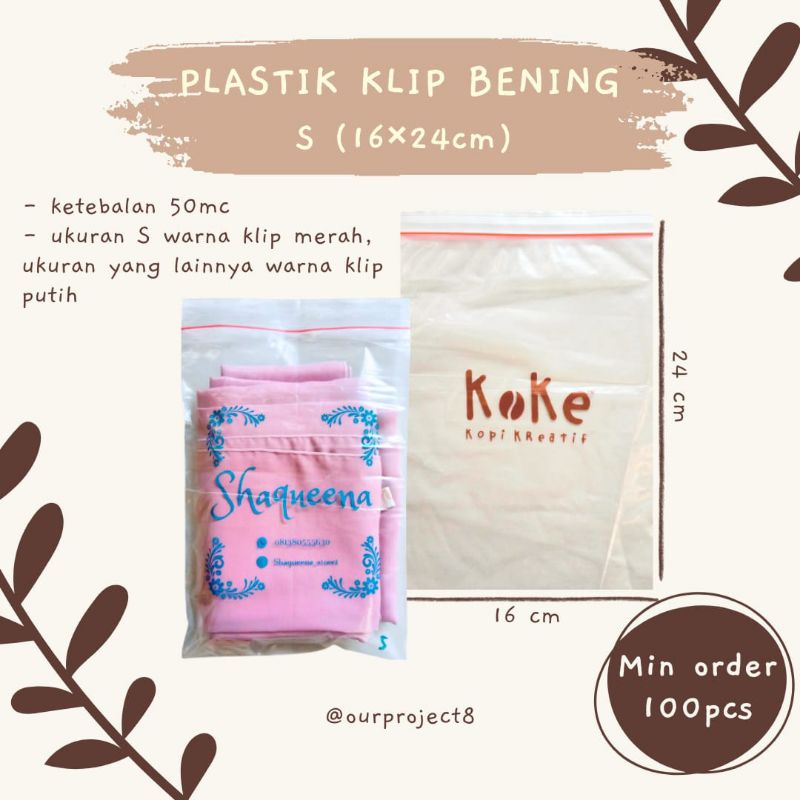 [MIN 100PCS] 16X25 PLASTIK KLIP ZIPLOCK S 16X25 + SABLON / PLASTIK ZIPLOCK / PLASTIK ZIPPER / PACKIN