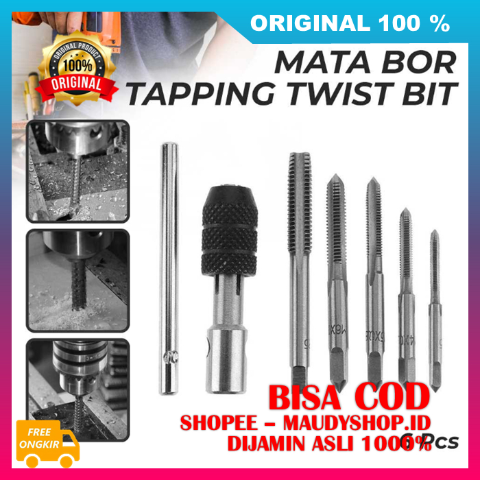 Hand Tap Set Mata Bor Pembuat Ulir Pelubang Baja Besi ASLI ORI