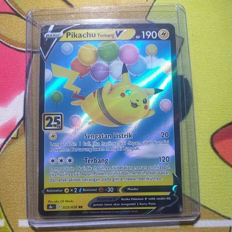 Pikachu Terbang V RR s8a 023/028 Pokemon TCG Indonesia