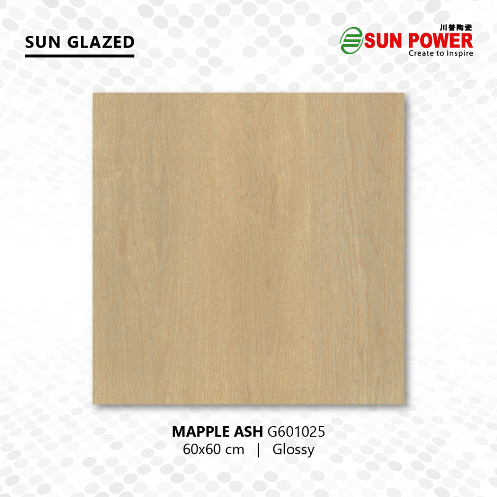 Keramik Lantai Body Putih Glossy - Mapple Series 60x60 | Sun Power